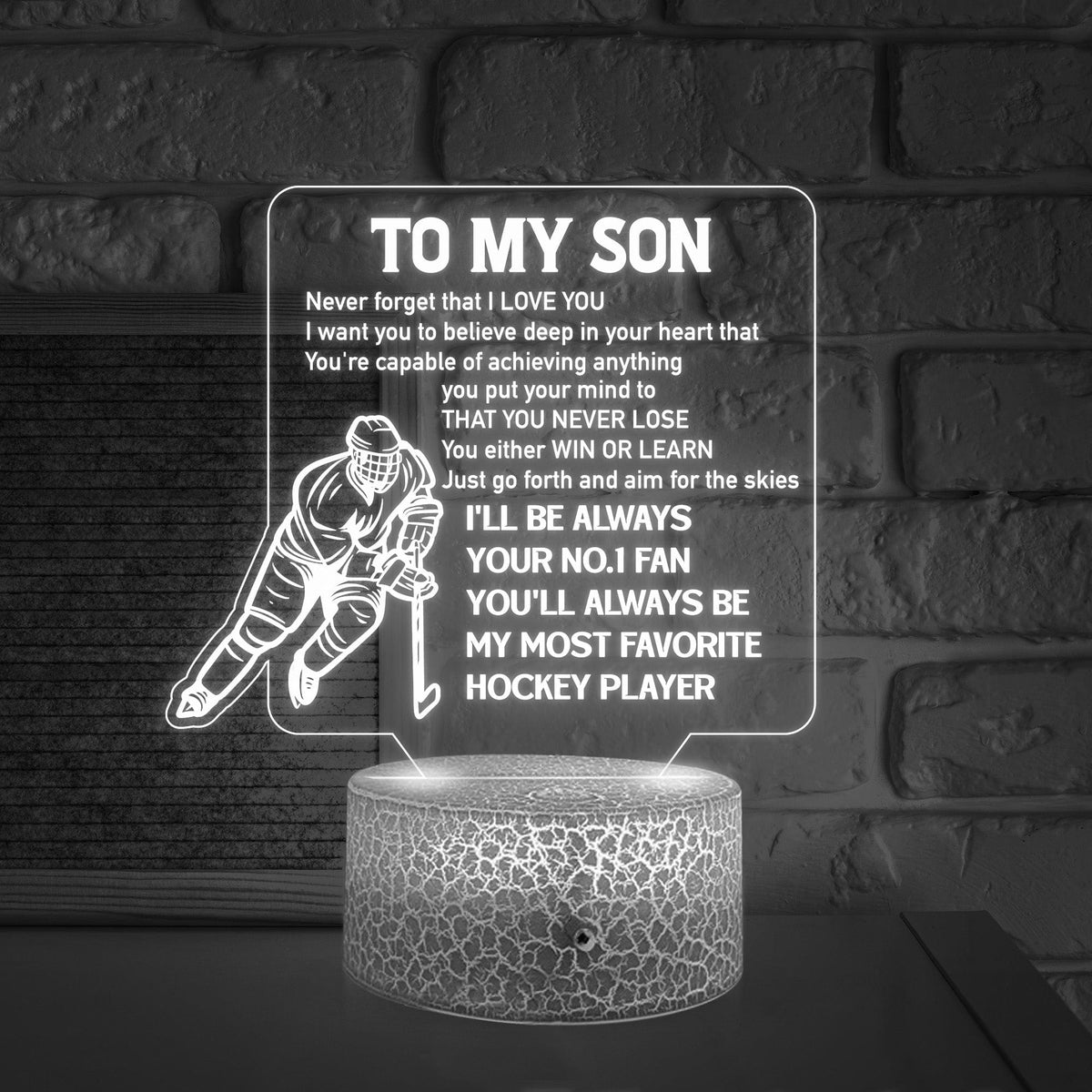 3D Led Light - Hockey - To My Son - I'll Be Always Your No.1 Fan - Glca16015