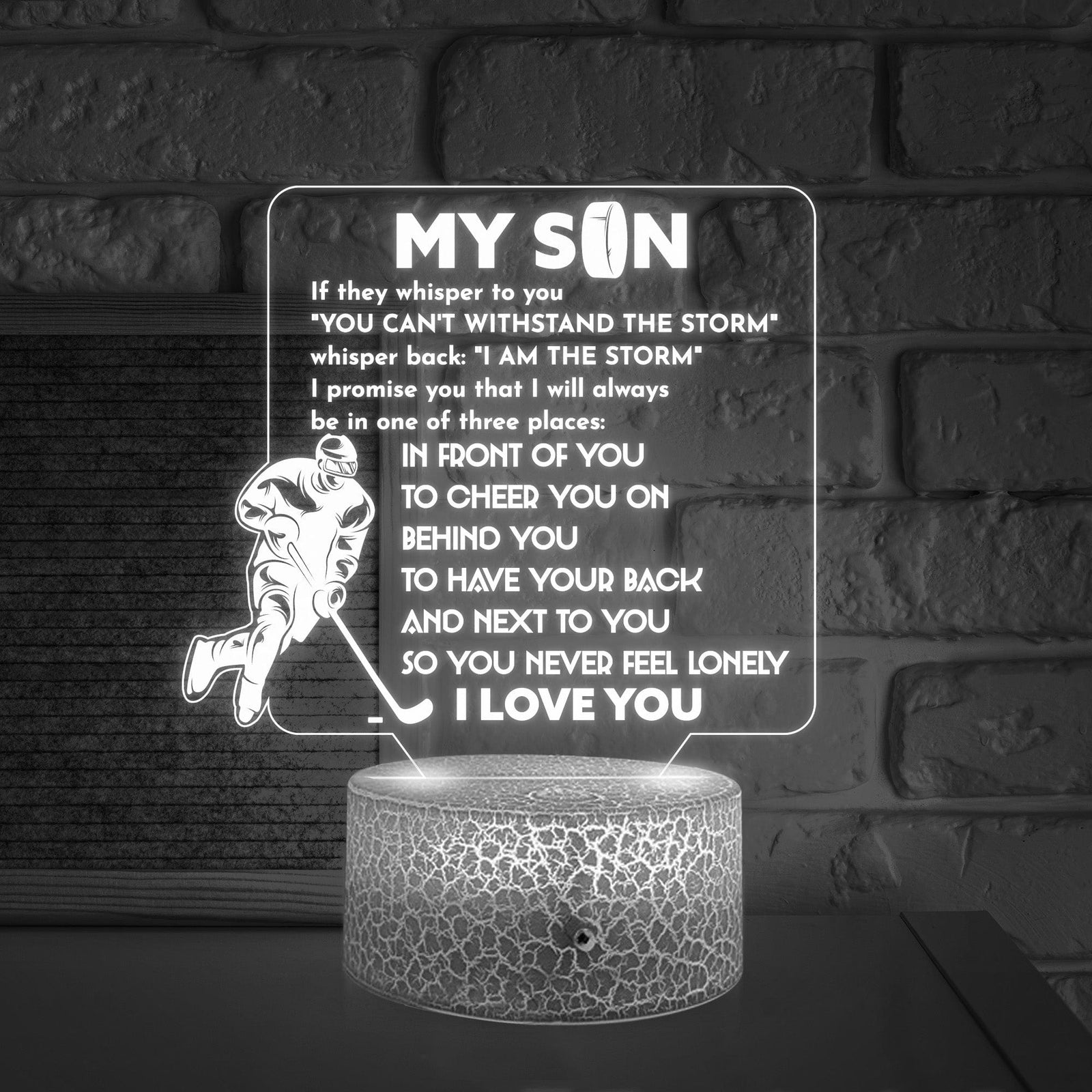3D Led Light - Hockey - To My Son - You Can't Withstand The Storm - Glca16019