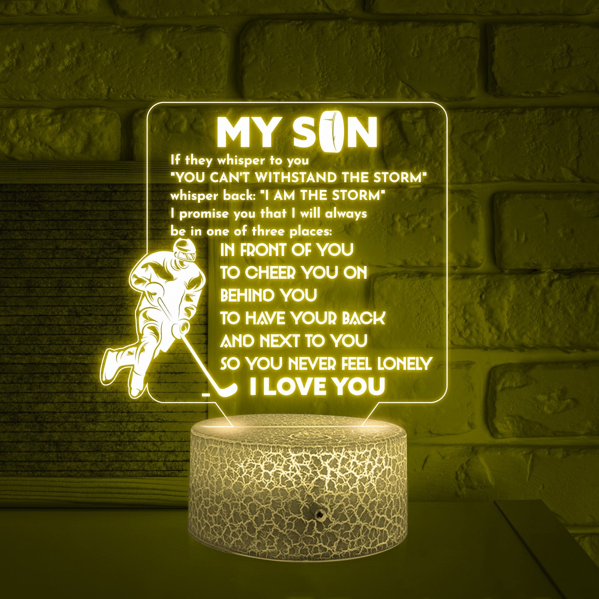 3D Led Light - Hockey - To My Son - You Can't Withstand The Storm - Glca16019