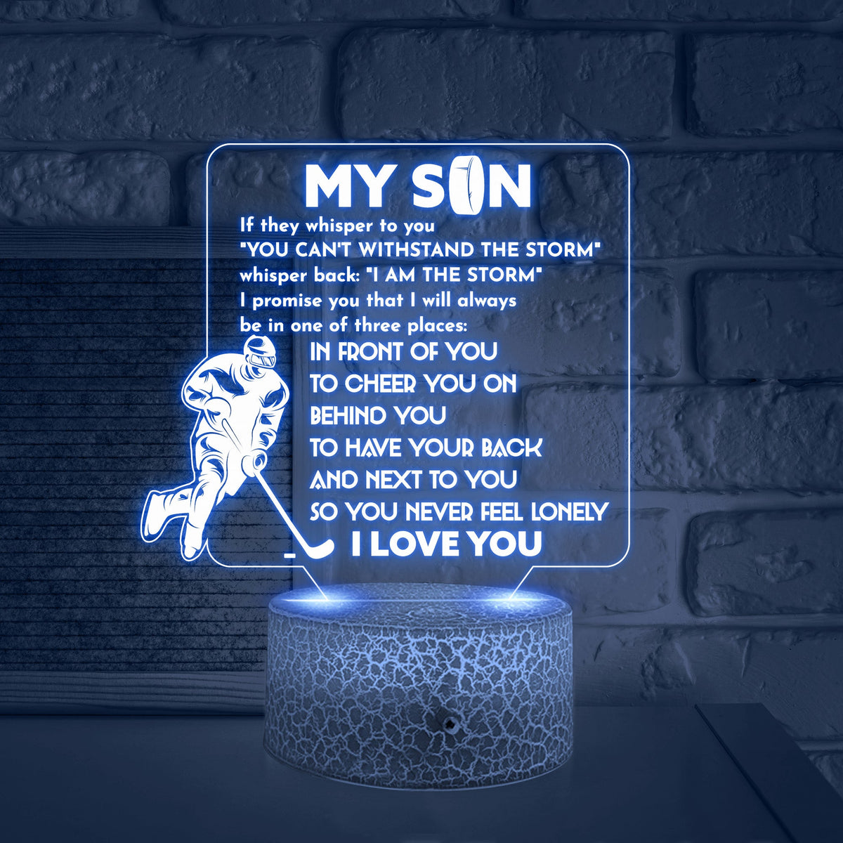 3D Led Light - Hockey - To My Son - You Can't Withstand The Storm - Glca16019