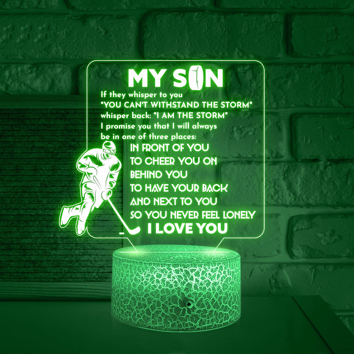 3D Led Light - Hockey - To My Son - You Can't Withstand The Storm - Glca16019