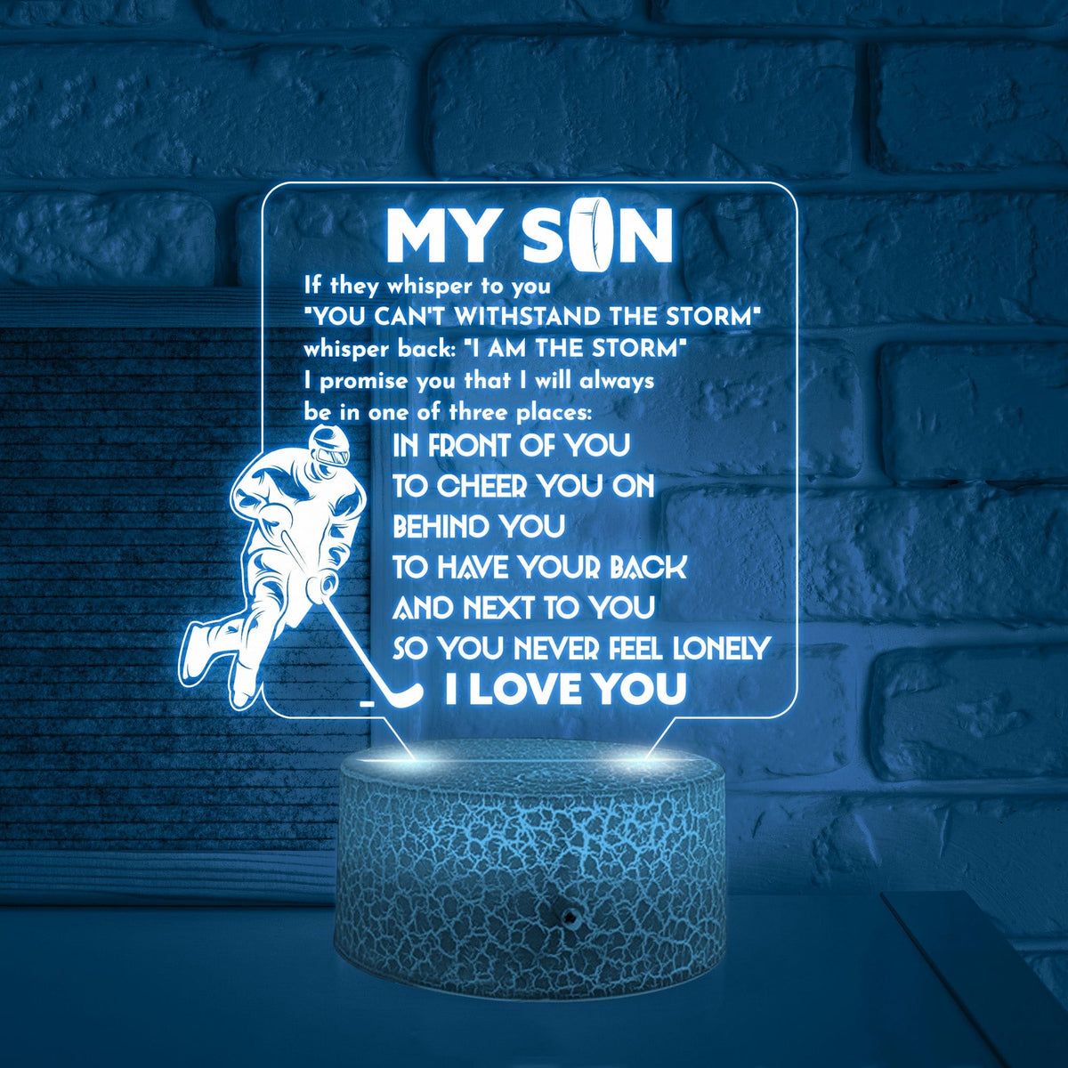 3D Led Light - Hockey - To My Son - You Can't Withstand The Storm - Glca16019