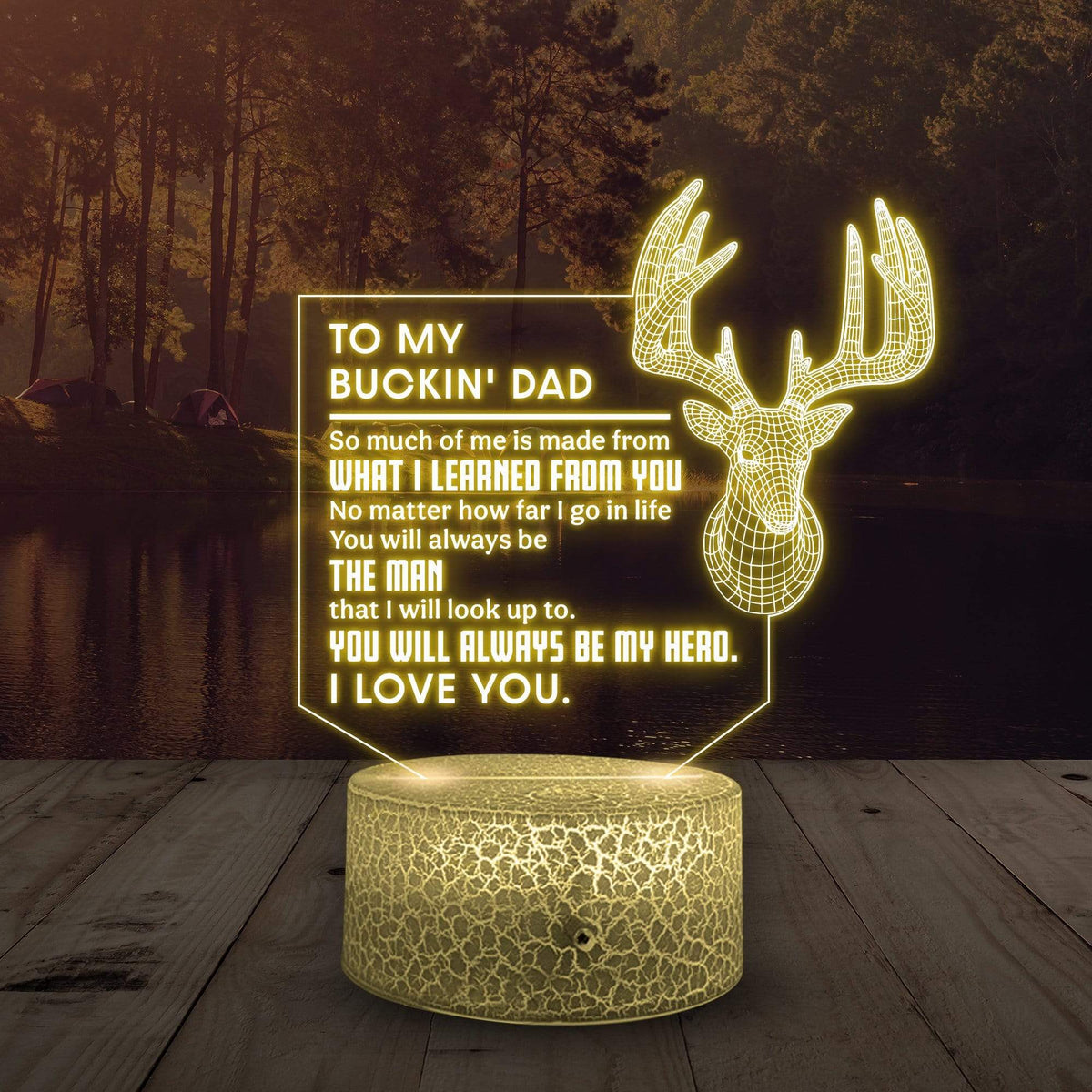 3D Led Light - Hunting - To My Dad - You Will Always Be My Hero - Glca18005