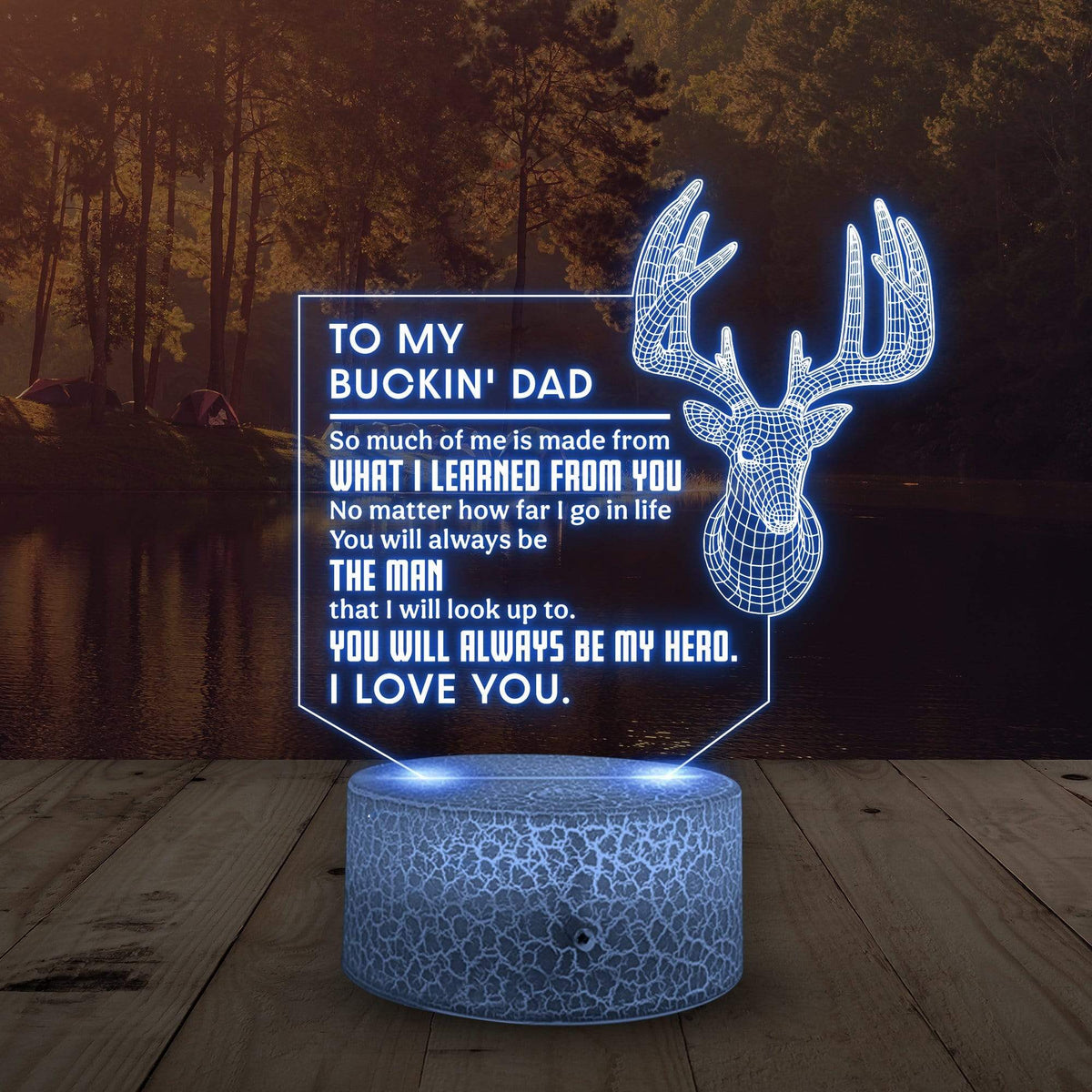 3D Led Light - Hunting - To My Dad - You Will Always Be My Hero - Glca18005
