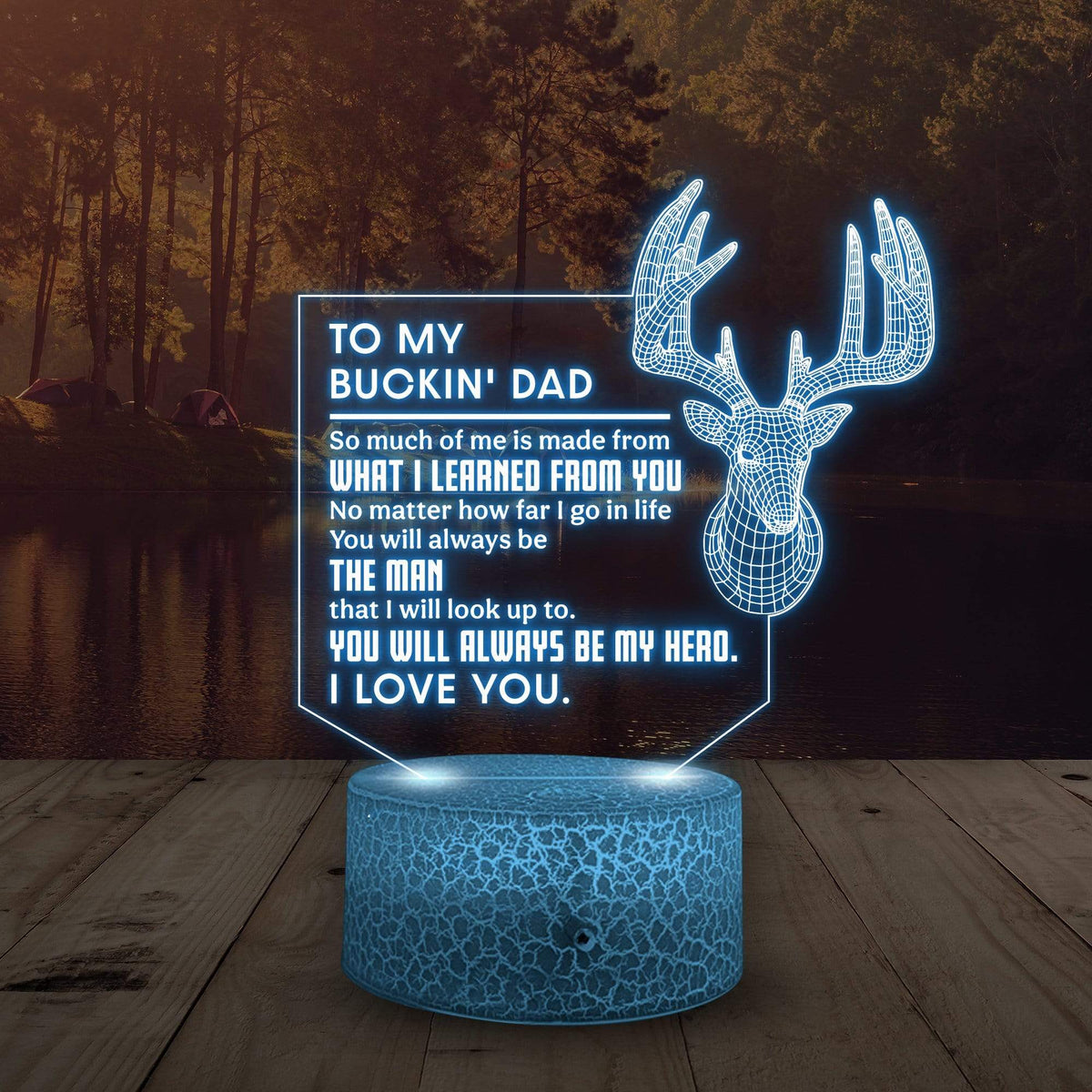 3D Led Light - Hunting - To My Dad - You Will Always Be My Hero - Glca18005