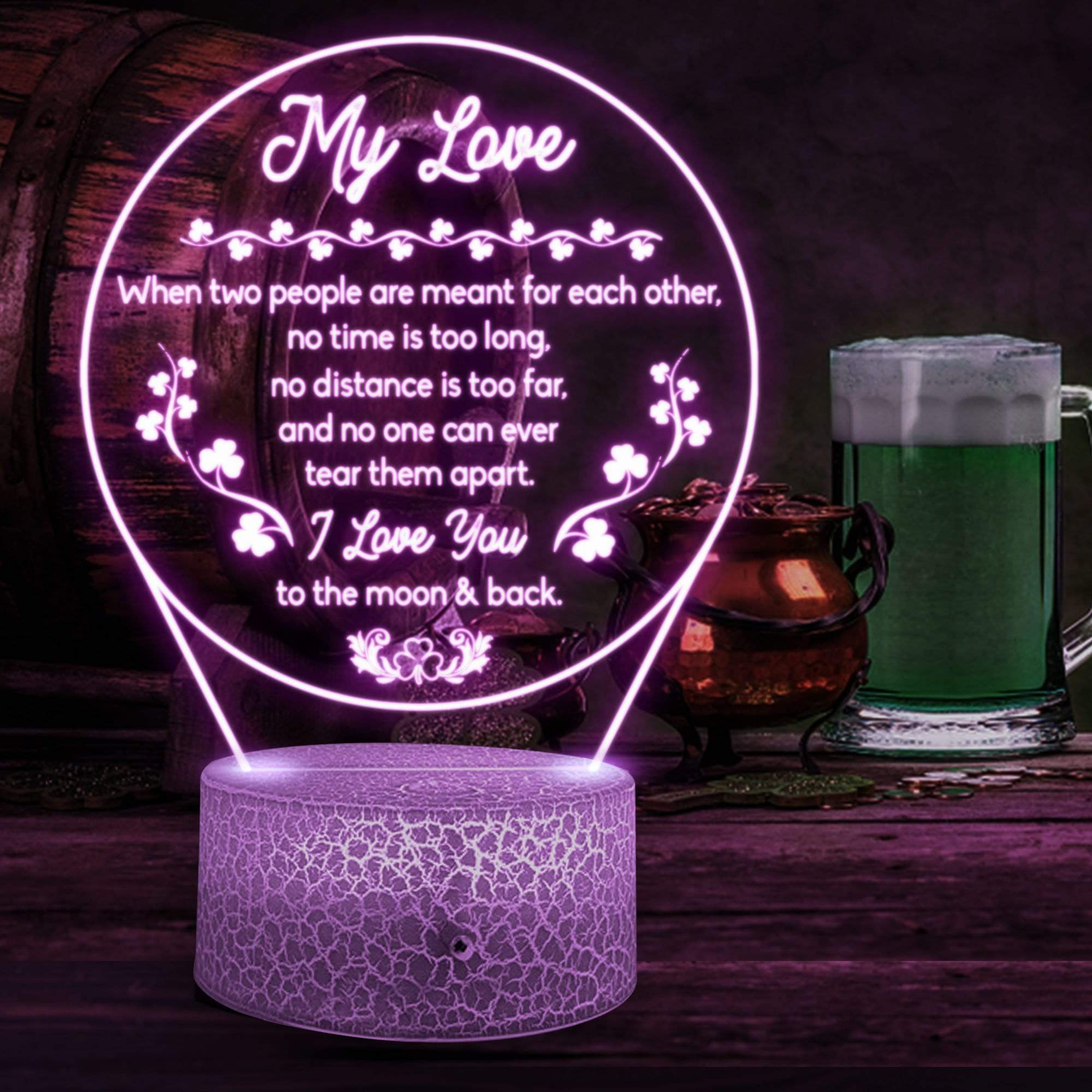 3D Led Light - Irish - My Love - I Love You To The Moon & Back - Glca13002