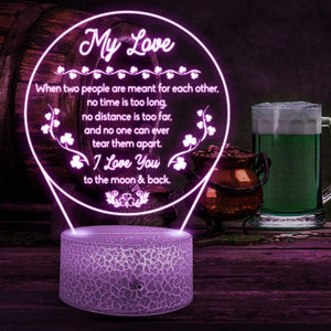3D Led Light - Irish - My Love - I Love You To The Moon & Back - Glca13002