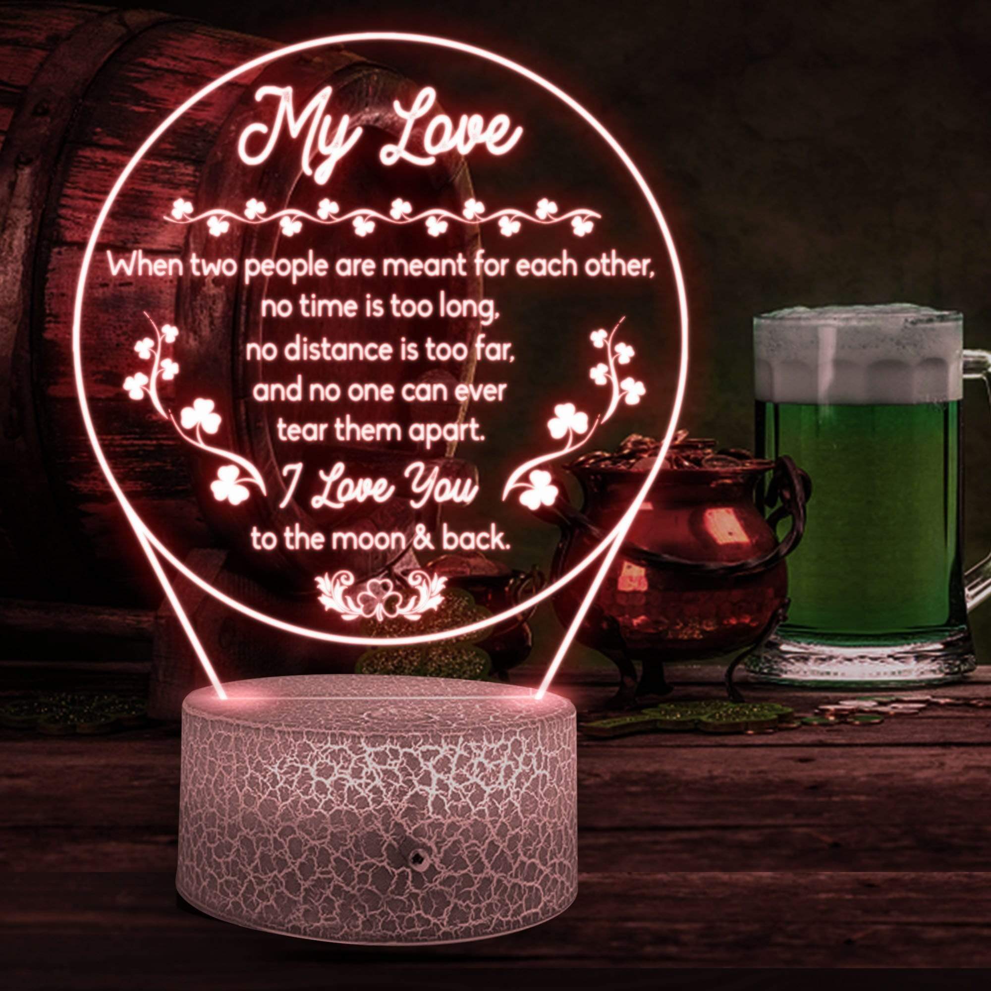 3D Led Light - Irish - My Love - I Love You To The Moon & Back - Glca13002