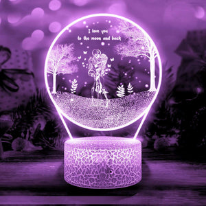3D Led Light - Skull - To Couple - I Love You To The Moon And Back - Glca26042