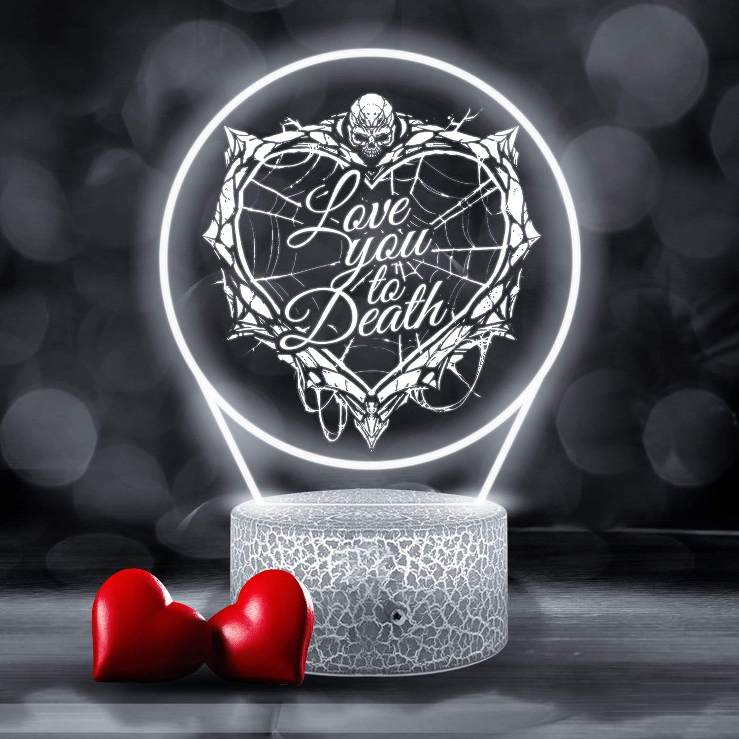 3D Led Light - Skull - To Couple - Love You To Death - Glca34014