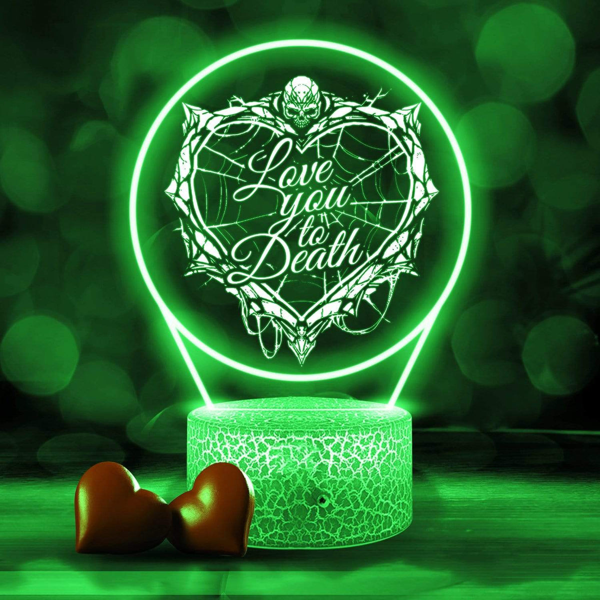 3D Led Light - Skull - To Couple - Love You To Death - Glca34014
