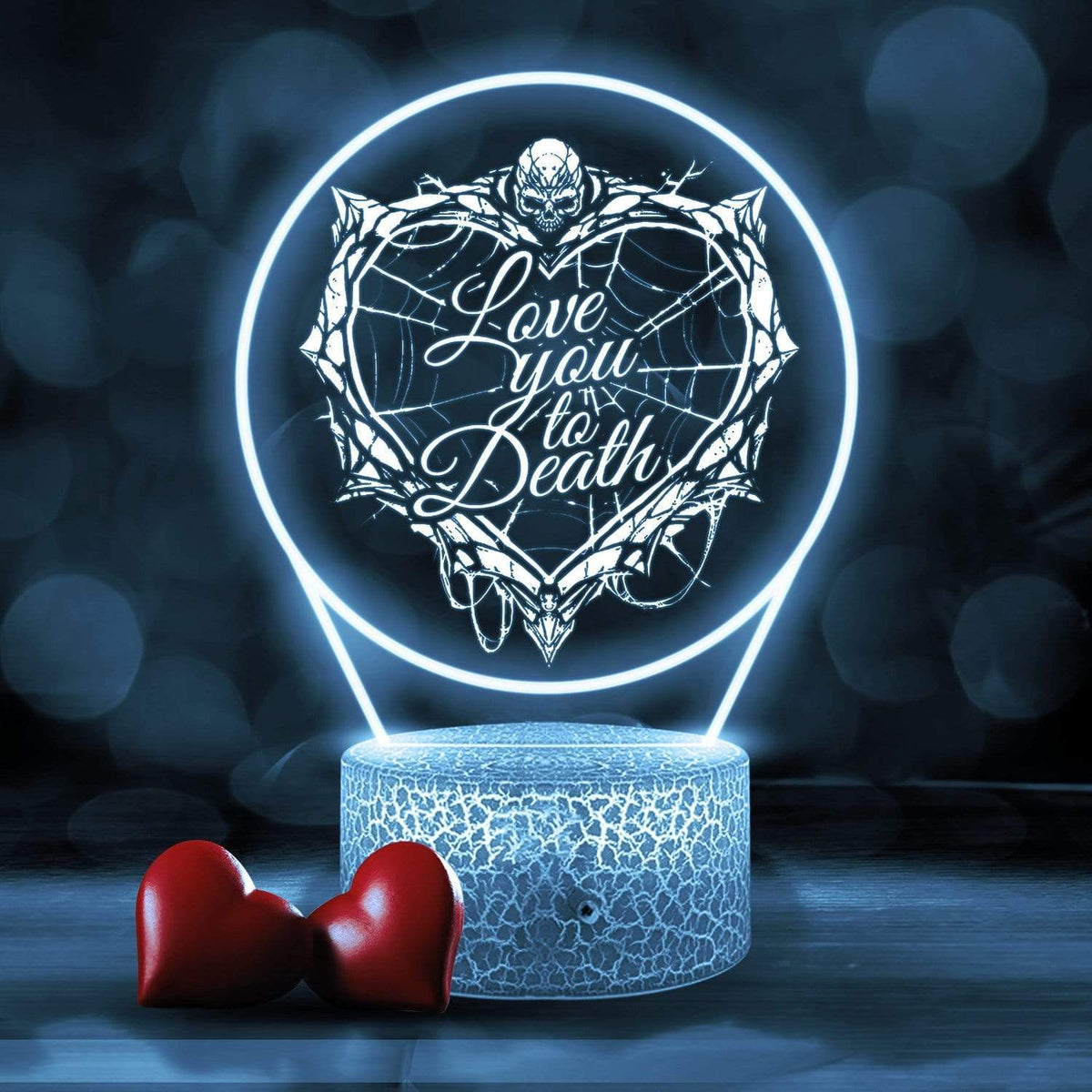 3D Led Light - Skull - To Couple - Love You To Death - Glca34014