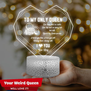 3D Led Light - Skull - To My Queen - I Love You - Glca13035