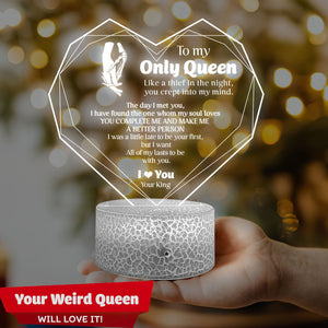 3D Led Light - Skull - To My Queen - I Love You - Glca13039