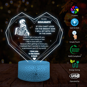 3D Led Light - Skull - To My Queen - I Love You To The Bones & Back - Glca13040