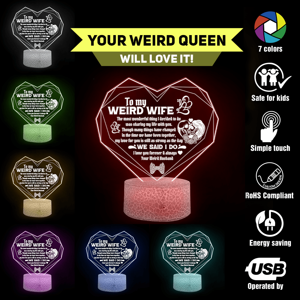 3D Led Light - Skull - To My Weird Wife - My Love For You Is Still As Strong As The Day - Glca15015