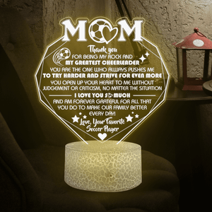 3D Led Light - Soccer - To My Mom - My Greatest Cheerleader - Glca19054