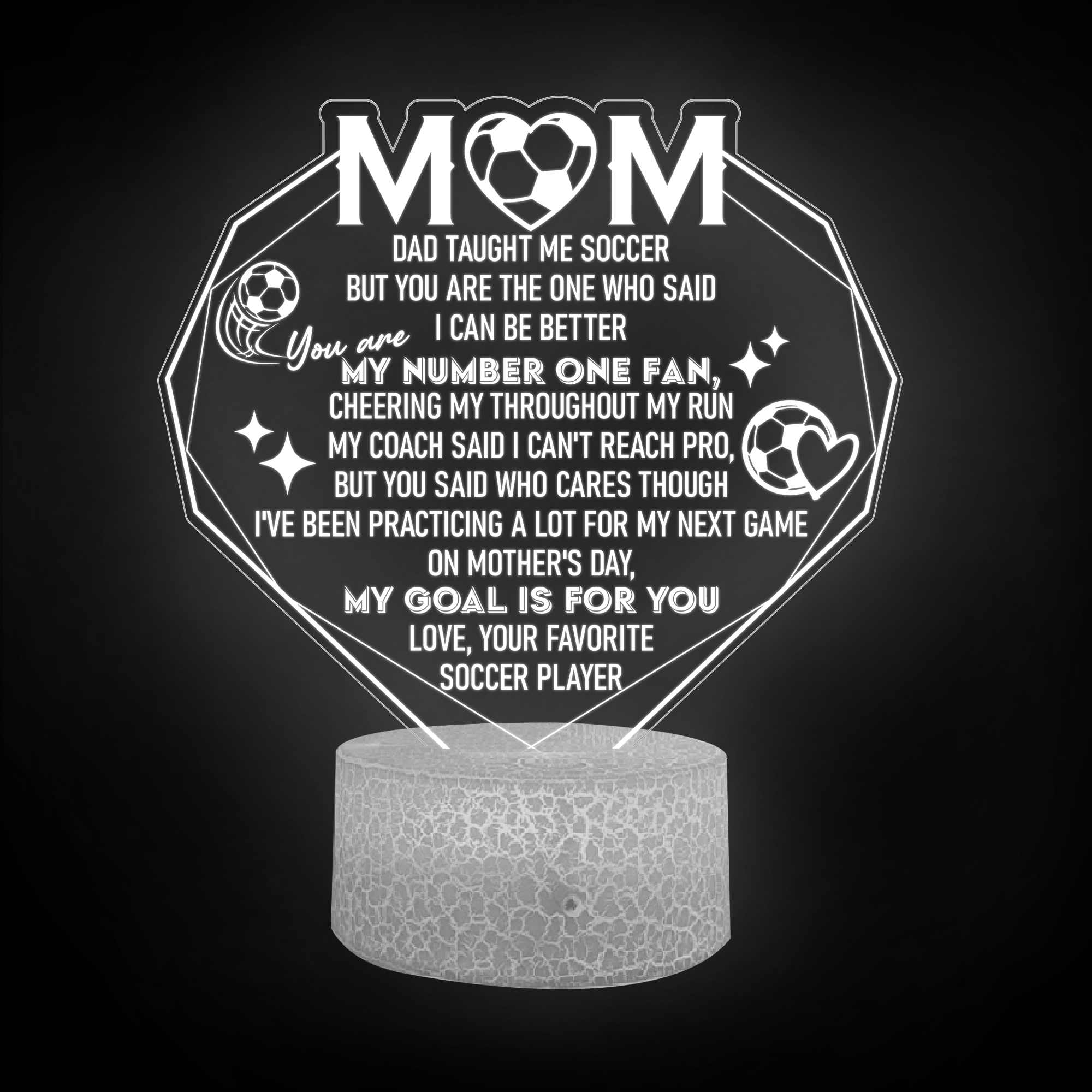 3D Led Light - Soccer - To My Mom - You Are My Number One Fan - Glca19046