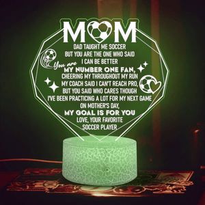 3D Led Light - Soccer - To My Mom - You Are My Number One Fan - Glca19046