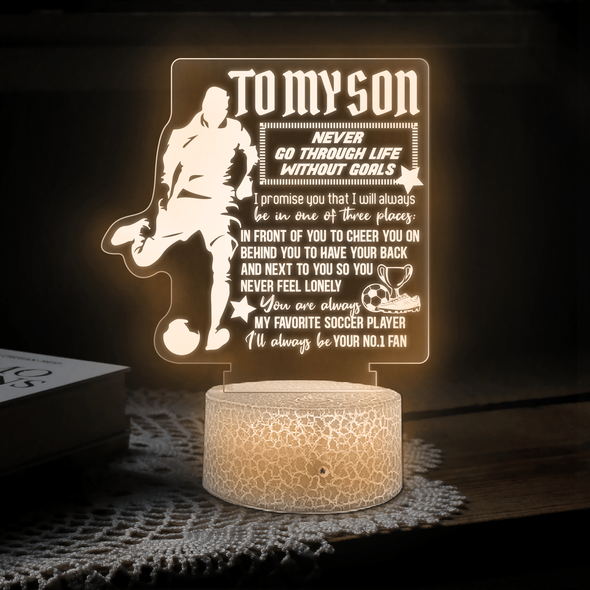 3D Led Light - Soccer - To My Son - I'll Always Be Your No.1 Fan - Glca16009