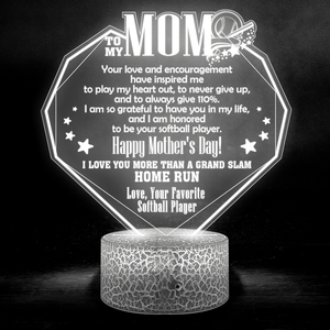 3D Led Light - Softball - To My Mom - I Love You More Than A Grand Slam Home Run - Glca19041