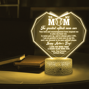 3D Led Light - Softball - To My Mom - The Greatest Softball Mom Ever - Glca19056