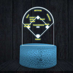 3D Night Light - Baseball - Softball - To Myself - I Don't Know - Glcb34001