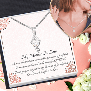 Alluring Beauty Necklace - Family - To My Mother-in-law - Thank You For Not Putting My Boyfriend Up For Adoption - Snb19014