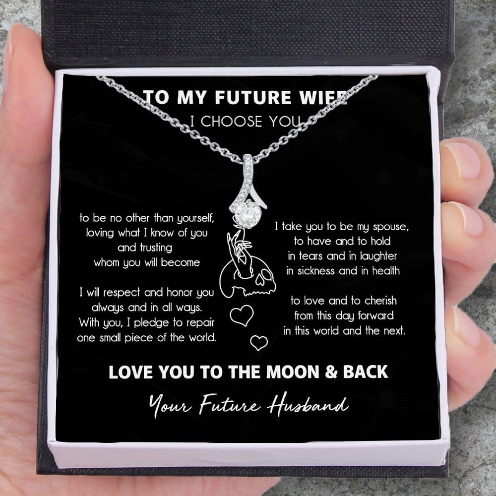 Alluring Beauty Necklace - Skull - To My Future Wife - Love You To The Moon & Back - Snb25005