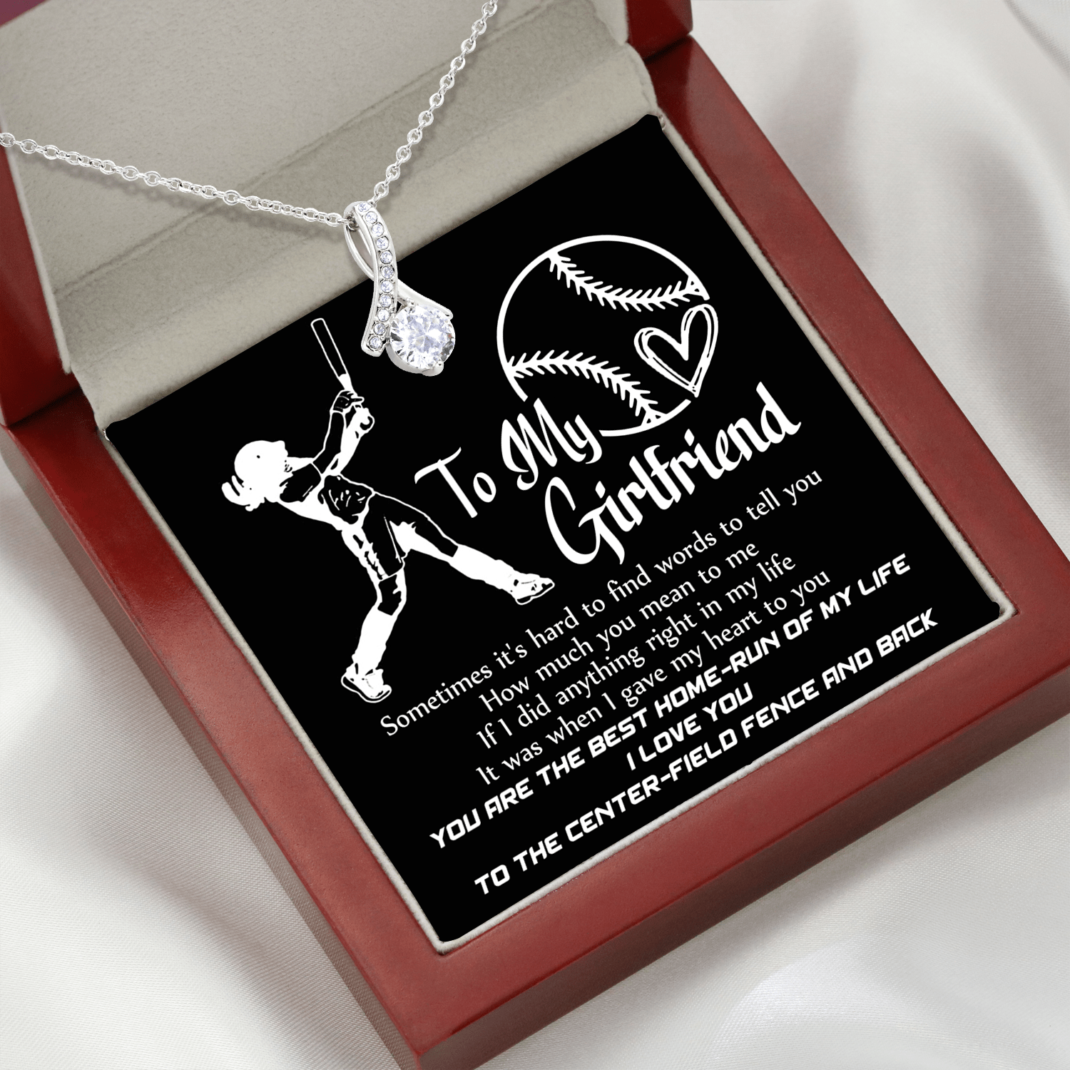 Alluring Beauty Necklace - Softball - To My Girlfriend - Never Forget That I Love You - Snb13037