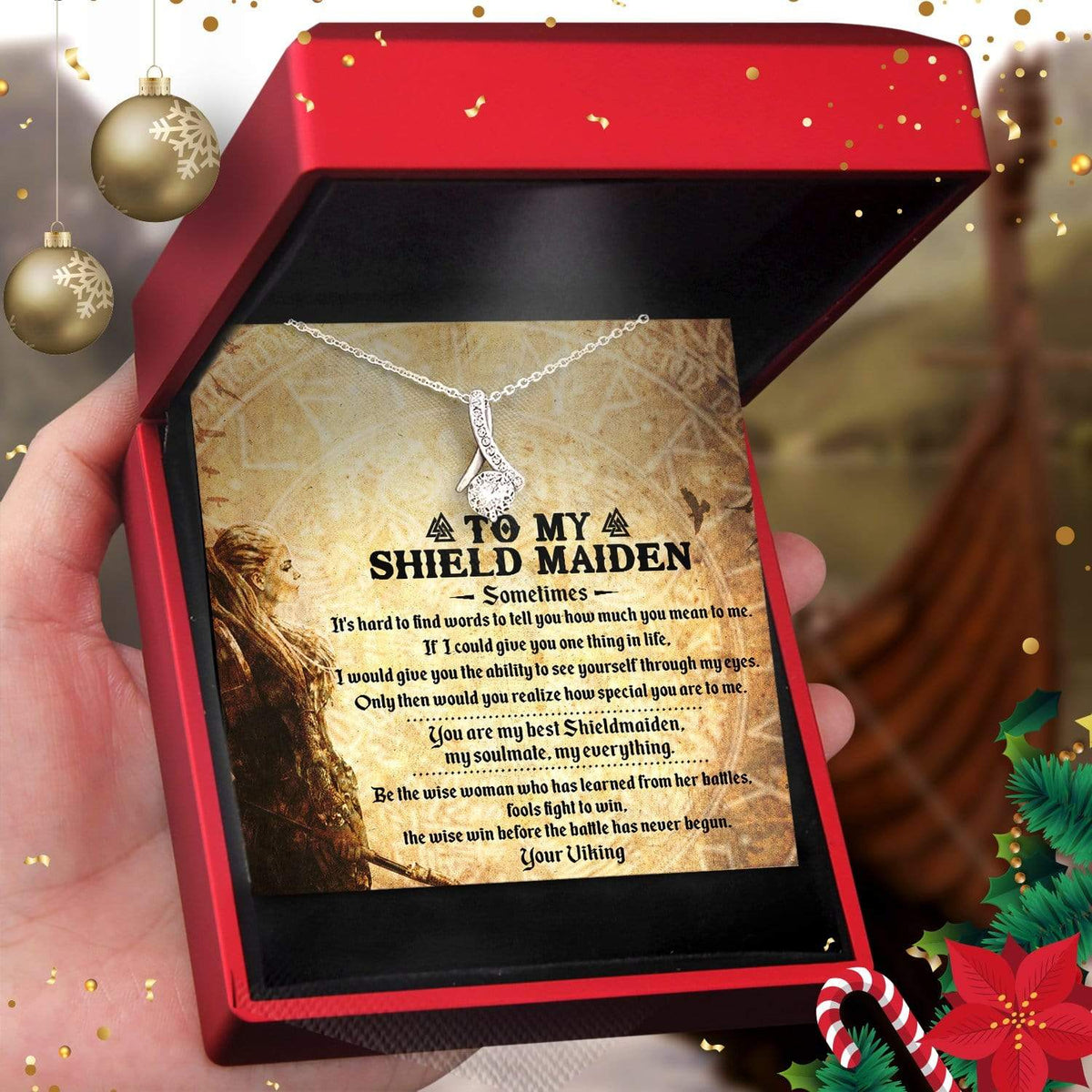 Alluring Beauty Necklace - Viking - To My Shield Maiden - You Are My Best ShieldMaiden - Snb13032