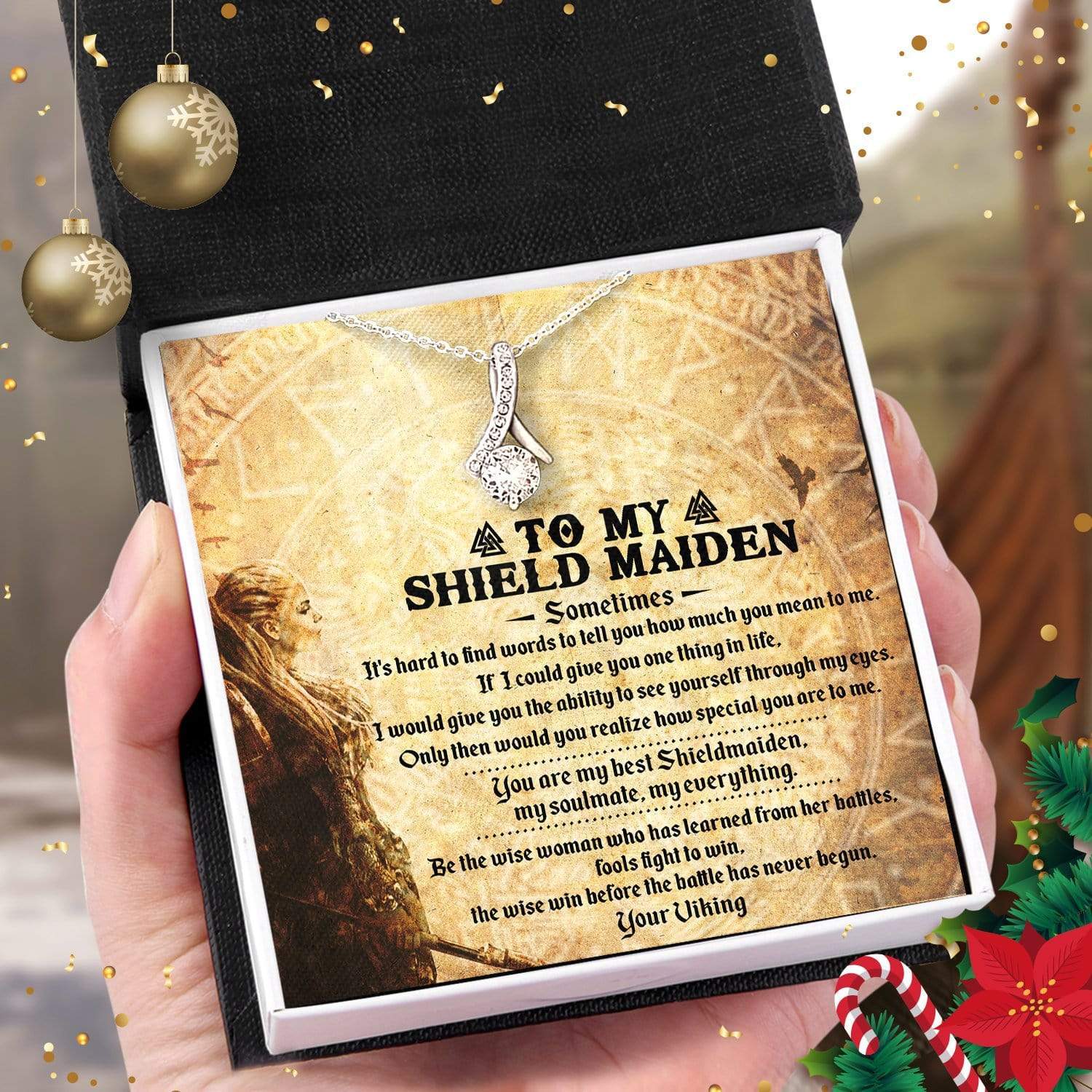Alluring Beauty Necklace - Viking - To My Shield Maiden - You Are My Best ShieldMaiden - Snb13032