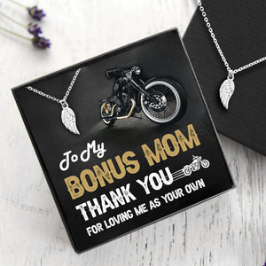 Angel Wing Necklace - My Bonus Mom - Thank You For Loving Me As Your Own - Gnbk19003