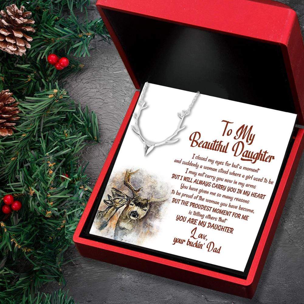 Antler Necklace - Hunting - To My Beautiful Daughter - I Will Always Carry You In My Heart - Gnt17010