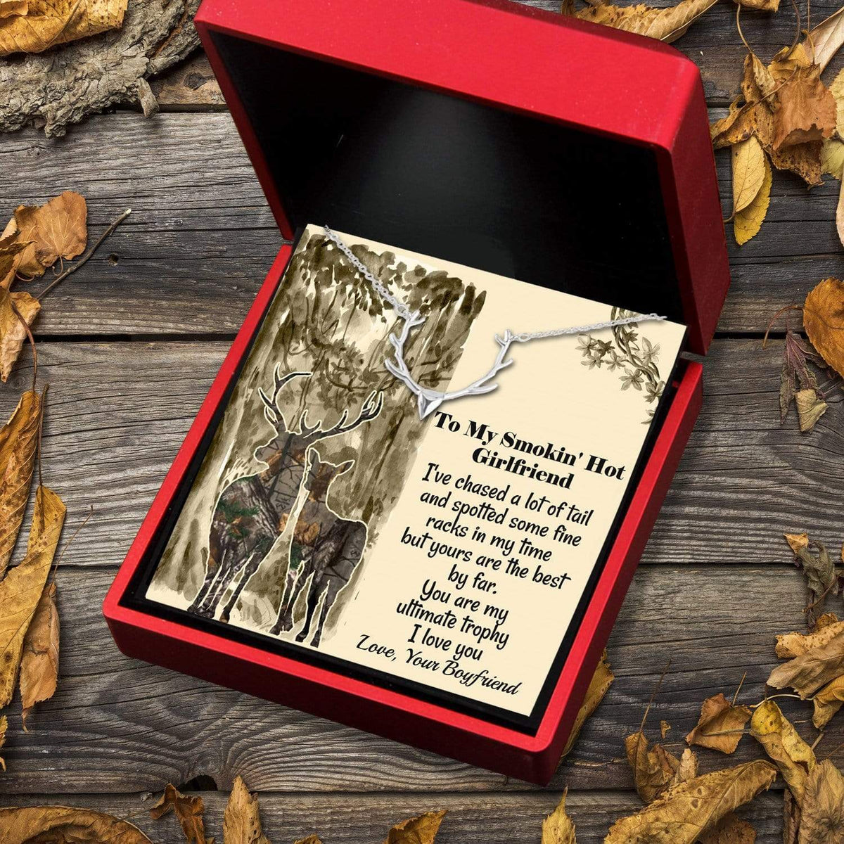 Antler Necklace - Hunting - To My Girlfriend - My Ultimate Trophy - Gnt13016