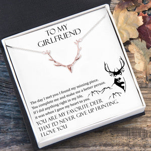 Antler Necklace - Hunting - To My Girlfriend - You Are My Favorite Deer - Gnt13016