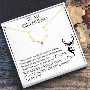 Antler Necklace - Hunting - To My Girlfriend - You Are My Favorite Deer - Gnt13016