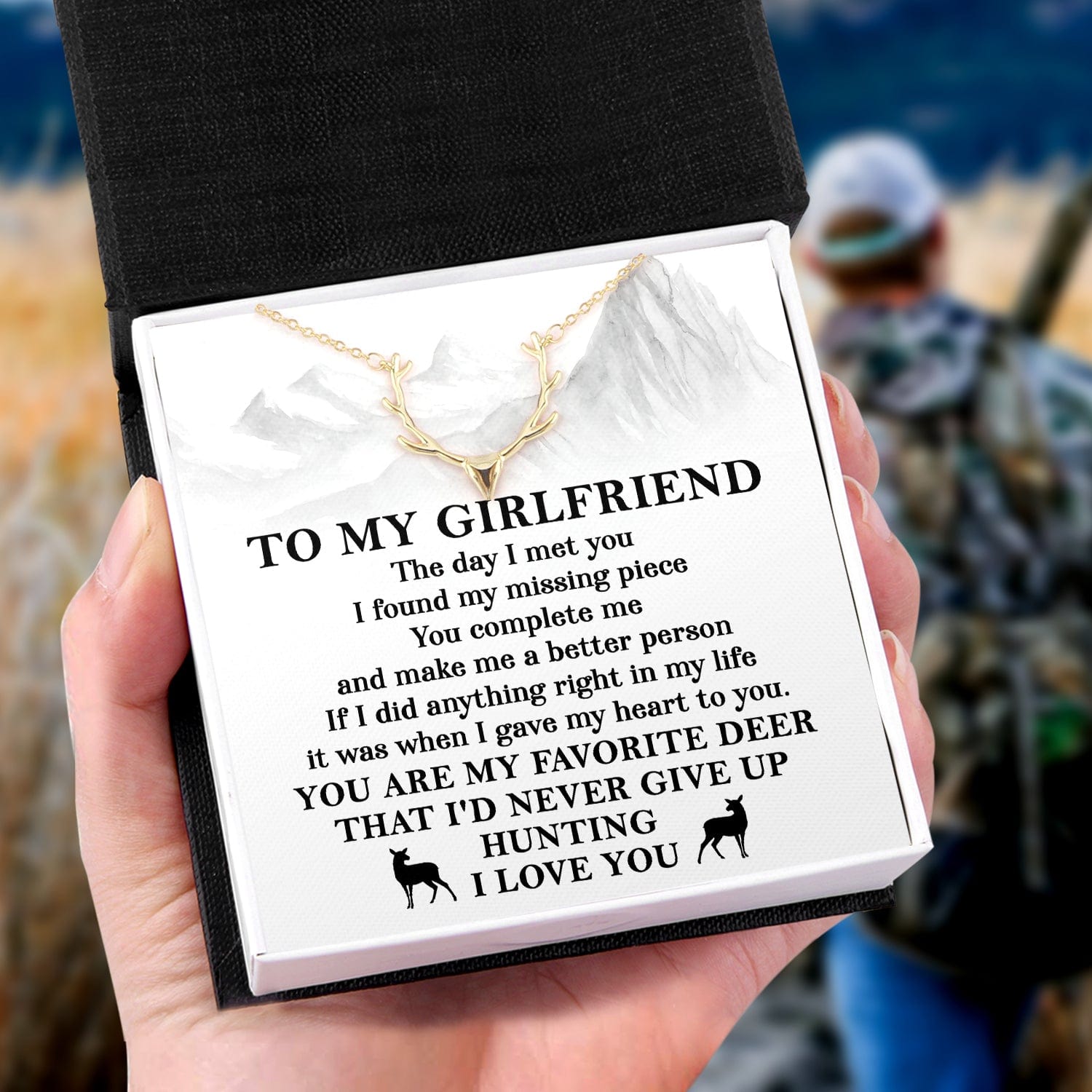 Antler Necklace - Hunting - To My Girlfriend - You Are My Favorite Deer - Gnt13020