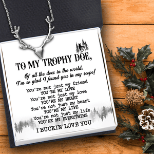 Antler Necklace - Hunting - To My Trophy Doe - You're My Everything - Gnt13021