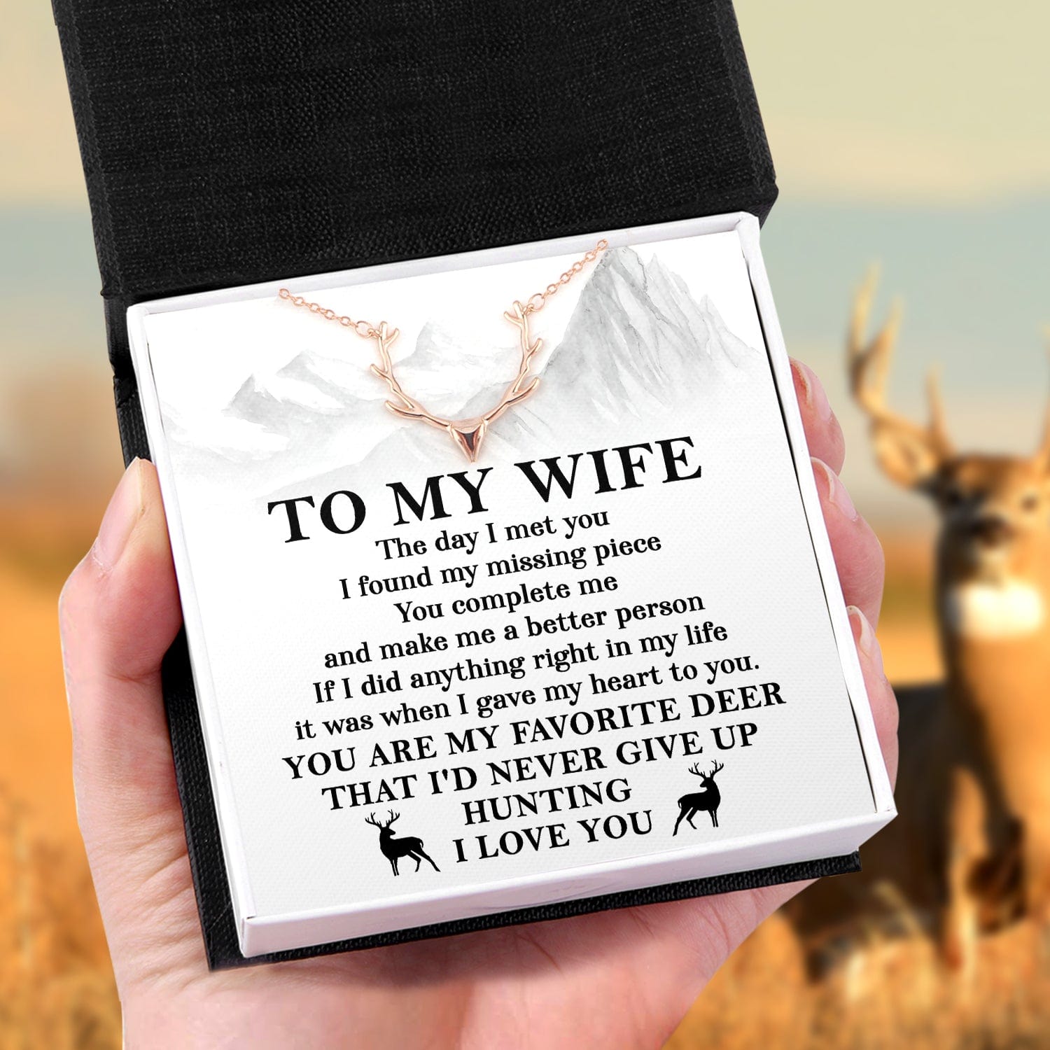 Antler Necklace - Hunting - To My Wife - You Are My Favorite Deer - Gnt15021