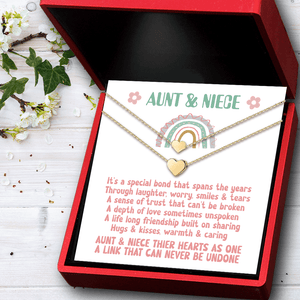 Aunt & Niece Heart Necklace - Family - To My Niece - A Depth Of Love Sometimes Unspoken - Glme28001