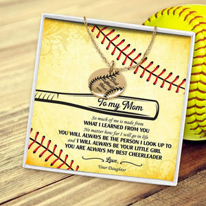 Baseball Ball Necklace - Softball - To My Mom - Best Softball Mom Ever - Gnev19006