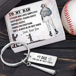 Baseball Bat Keychain - Baseball - To My Dad - From Son - Thank You For Everything, Dad - Gkaw18008