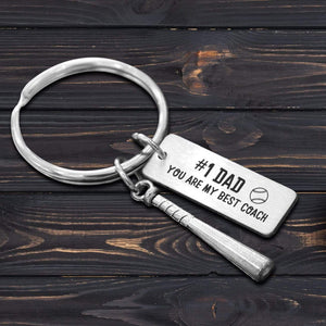 Baseball Bat Keychain - Softball - To My Dad - From Daughter - You Are My Best Coach - Gkaw18007