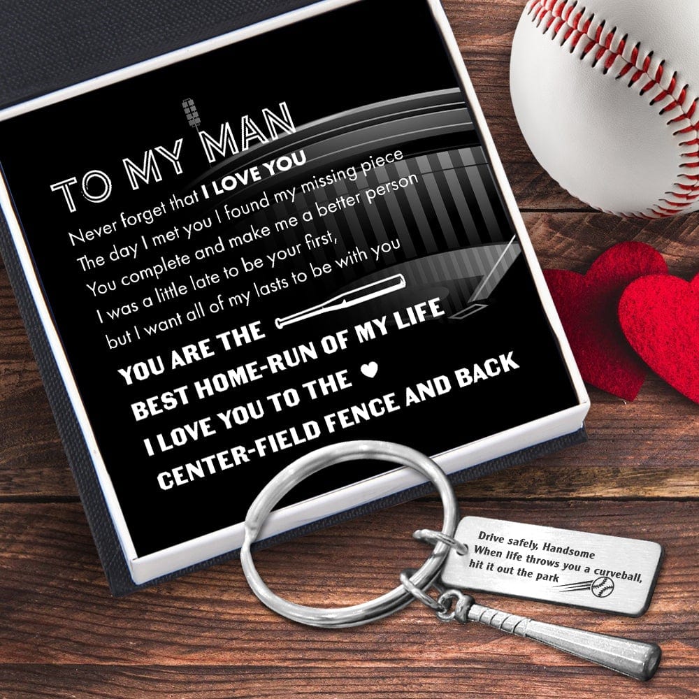 Baseball Bat Keychain - To My Man - When Life Throws You A Curveball, Hit It Out The Park - Gkaw26002