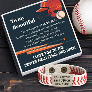 Baseball Bracelet - Baseball - To My Beautiful - I Love You To The Center-field Fence And Back - Gbzj13003