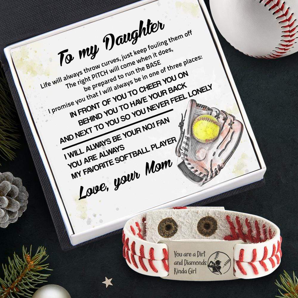 Baseball Bracelet - Baseball - To My Daughter - From Mom - Life Will Always Throw Curves - Gbzj17001
