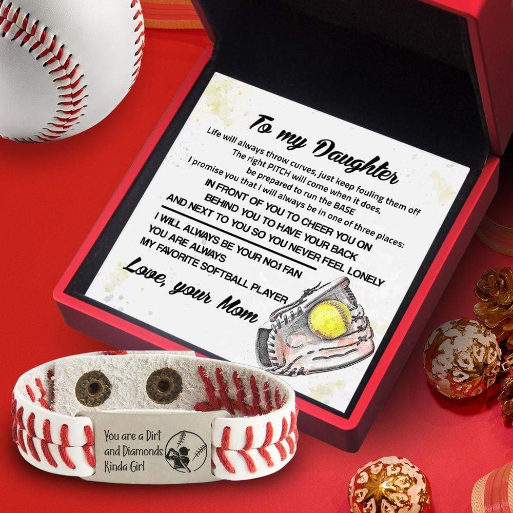 Baseball Bracelet - Baseball - To My Daughter - From Mom - Life Will Always Throw Curves - Gbzj17001