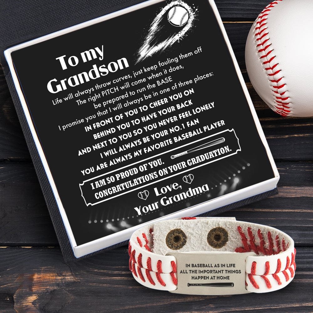 Baseball Bracelet - Baseball - To My Grandson - From Grandma - I Will Always In Front Of You To Cheer You On - Gbzj22004