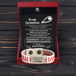 Baseball Bracelet - Baseball - To My Grandson - From Grandma - I Will Always In Front Of You To Cheer You On - Gbzj22004